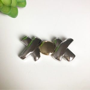 LADY REMINGTON Vintage XOX Silver and Gold Tone Pin Brooch